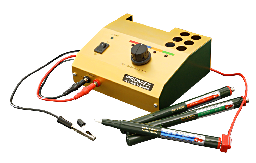 プロメックス製、ペンタイプのメッキ装置です。筆で塗る感じで使用し
